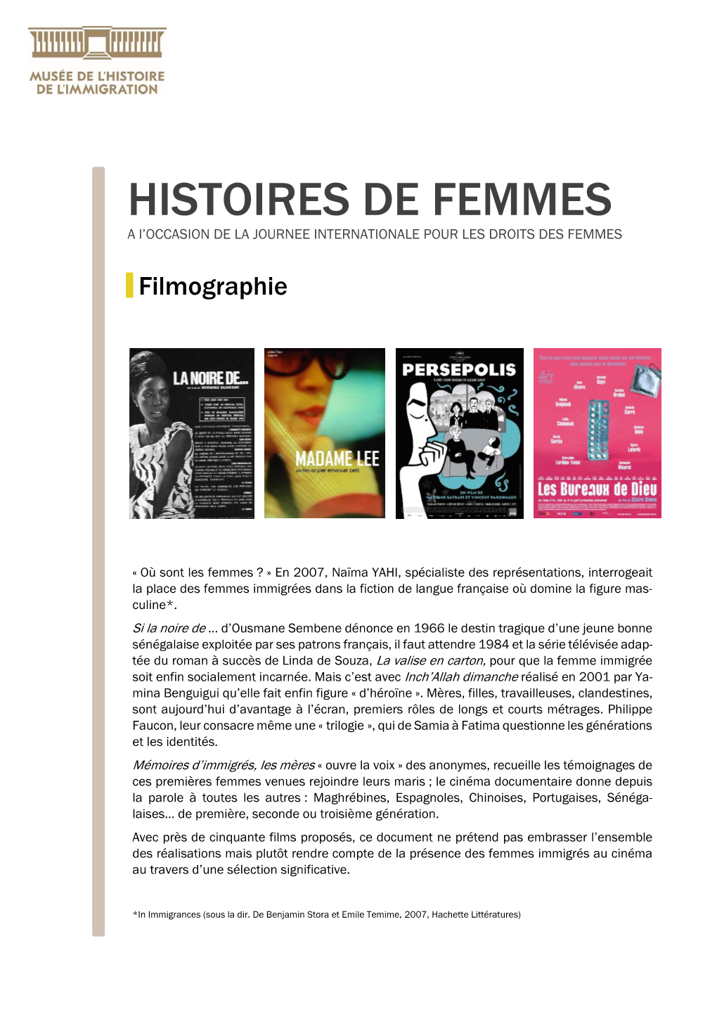HISTOIRES DE FEMMES a L’OCCASION DE LA JOURNEE INTERNATIONALE POUR LES DROITS DES FEMMES