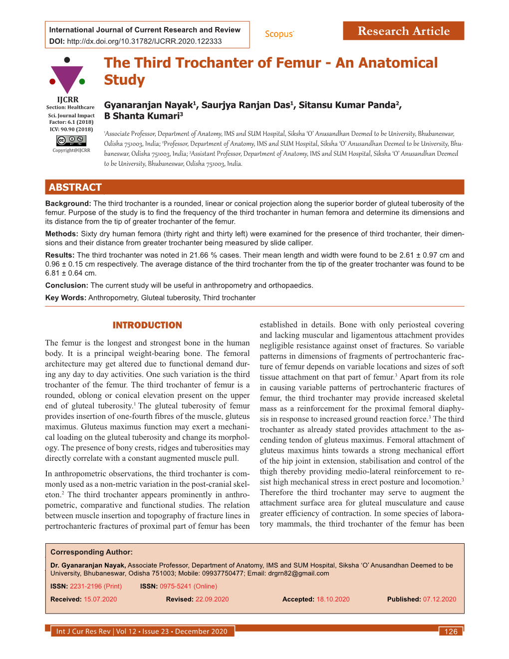 The Third Trochanter of Femur - an Anatomical Study