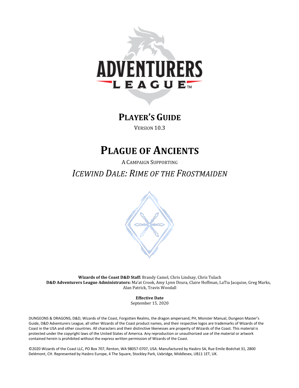 Adventurers League Player's Guide