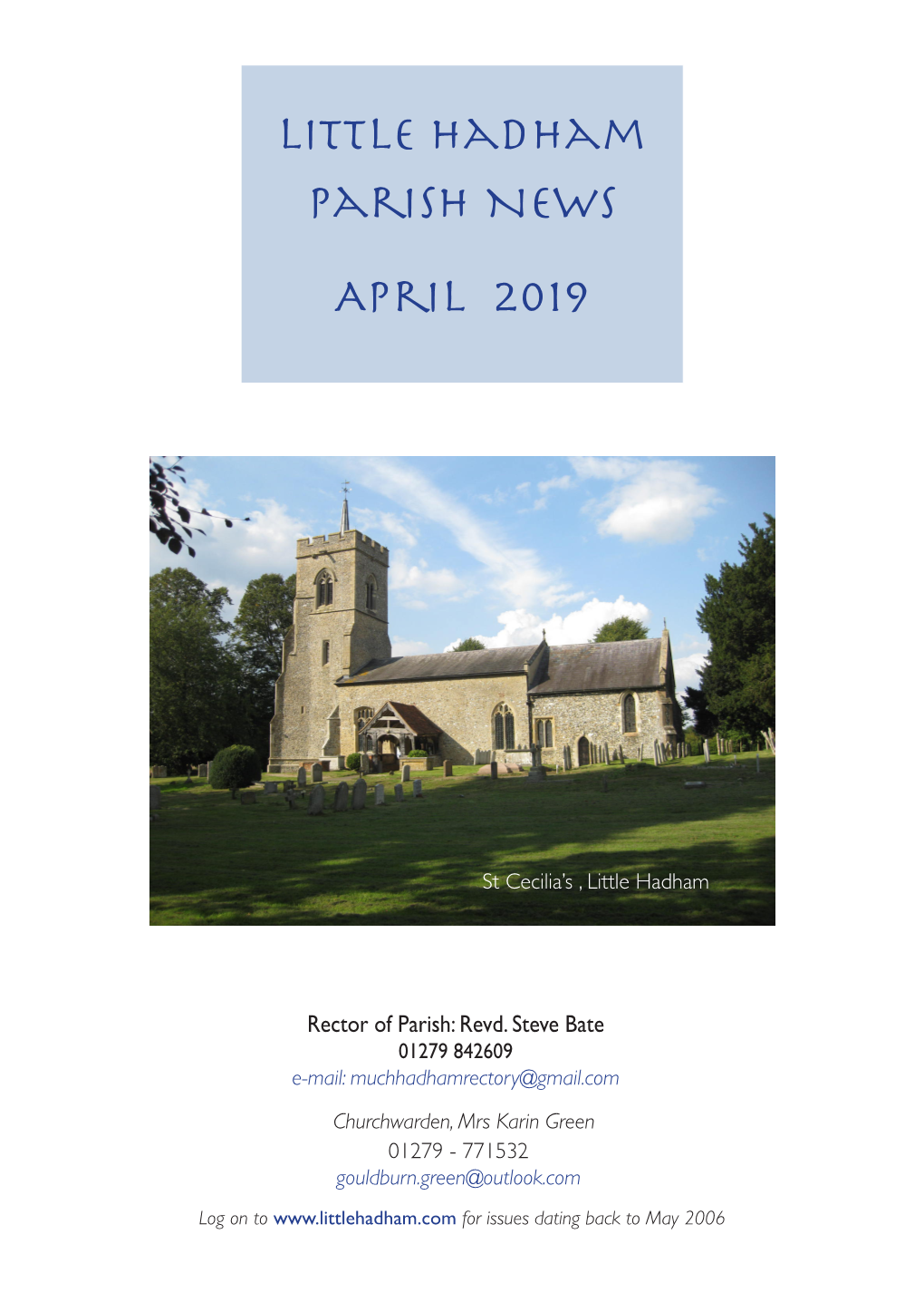 Little Hadham Parish News April 2019