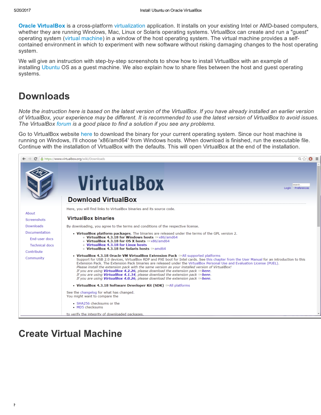 Downloads Create Virtual Machine