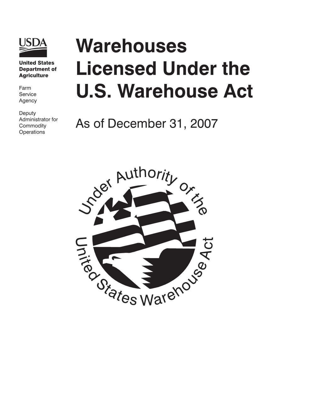 Warehouses Licensed Under the U.S. Warehouse