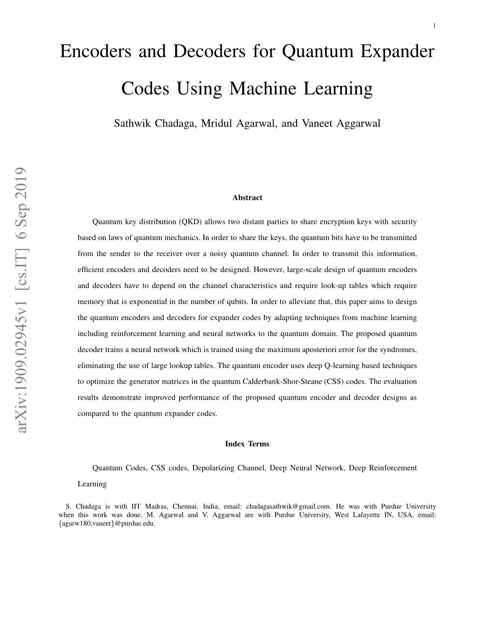 Encoders and Decoders for Quantum Expander Codes Using Machine