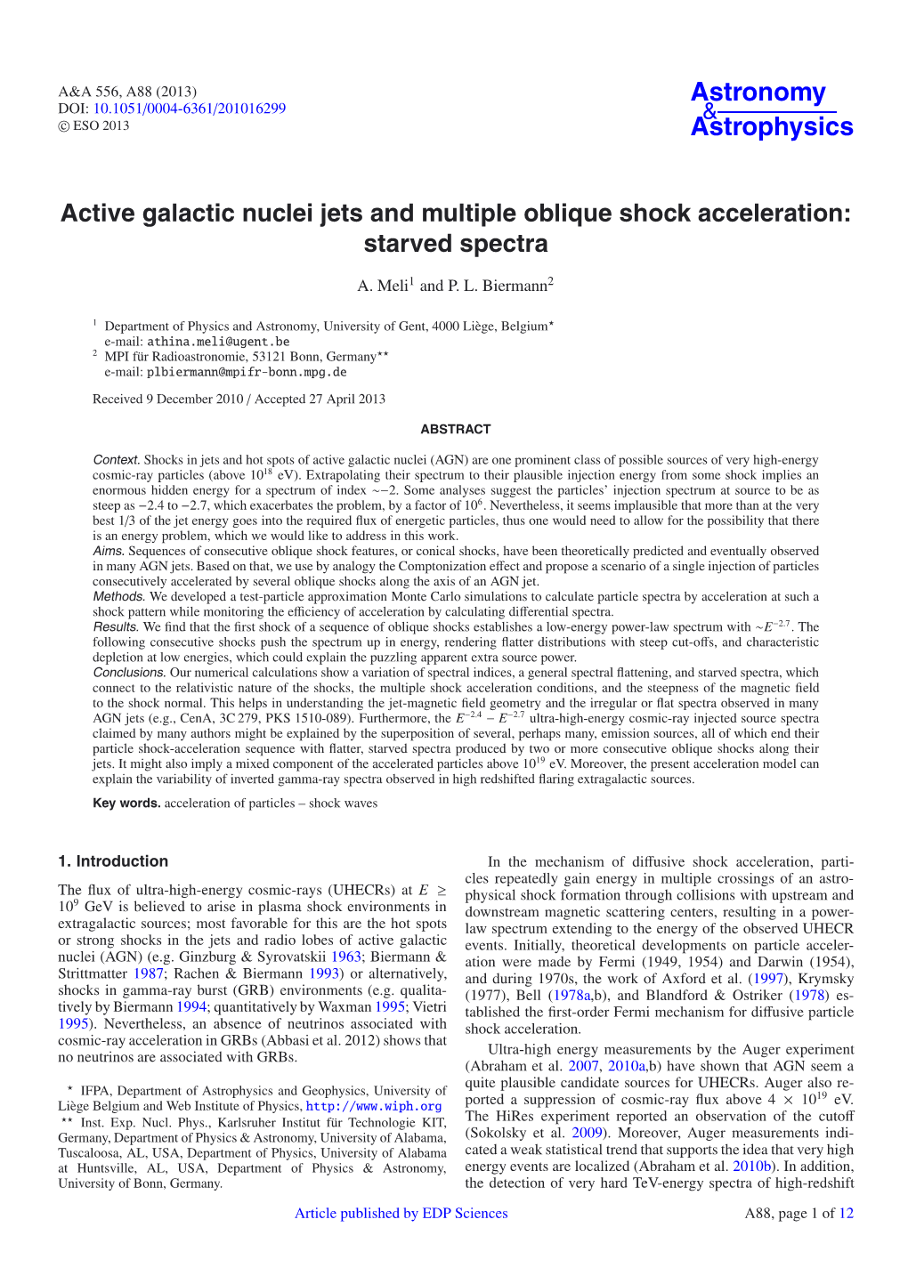 Active Galactic Nuclei Jets and Multiple Oblique Shock Acceleration: Starved Spectra