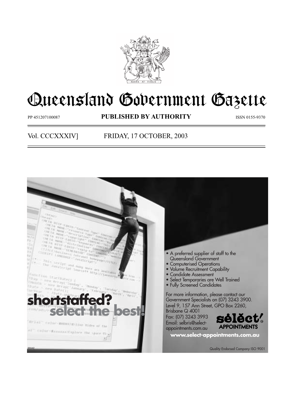 Queensland Government Gazette