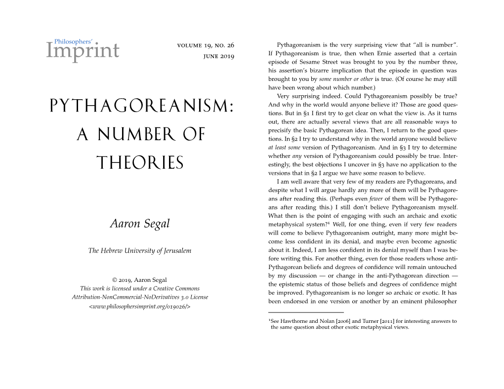 Pythagoreanism Is the Very Surprising View That “All Is Number”