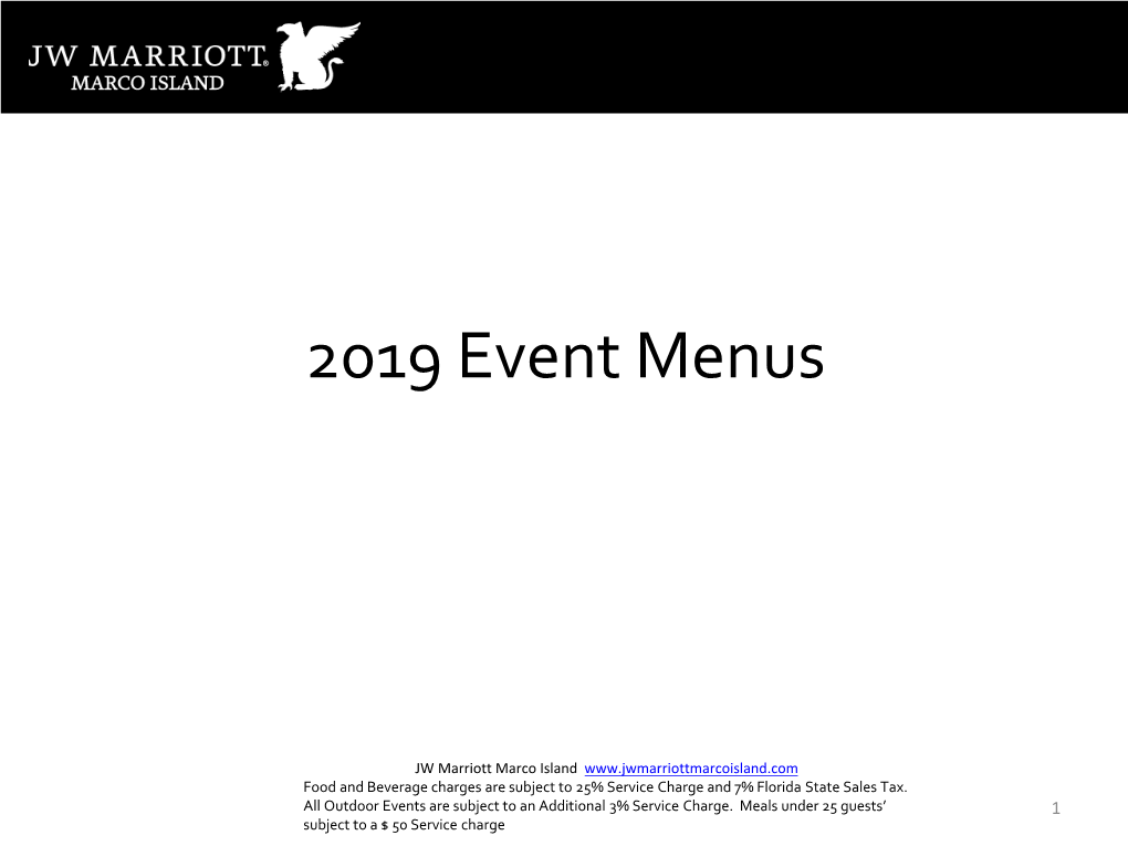 Authentic Event Menus