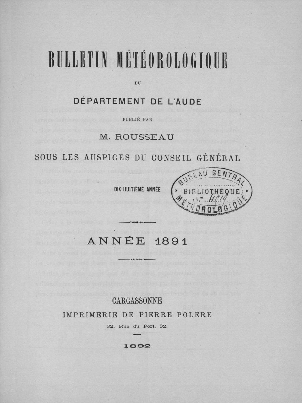 Bulletin Météoologique