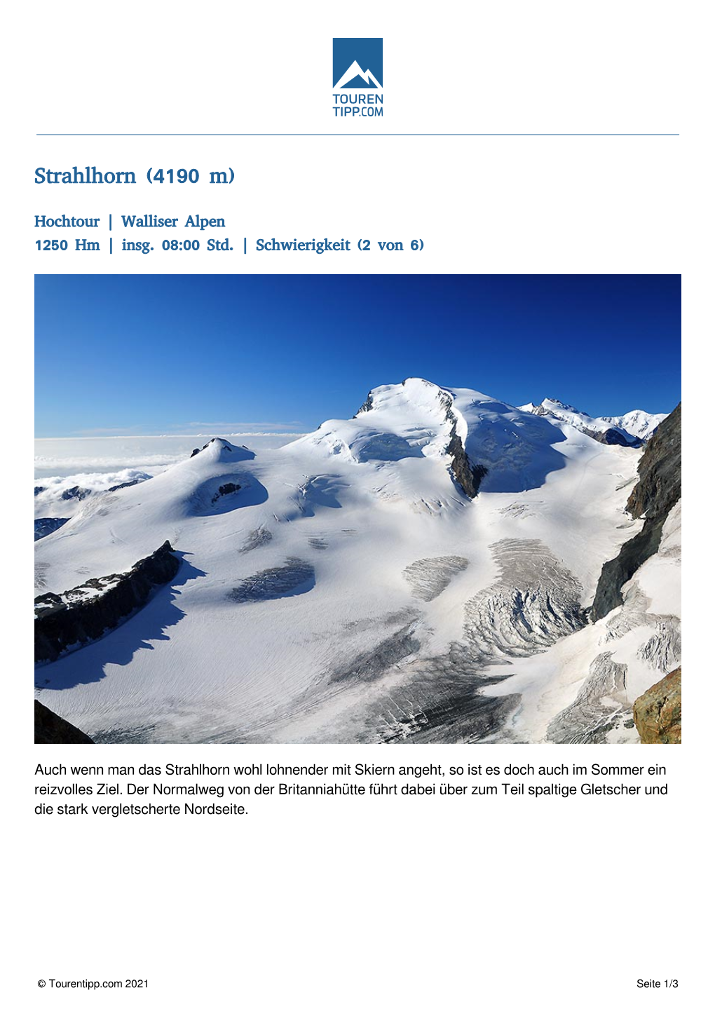 Strahlhorn (4190 M)