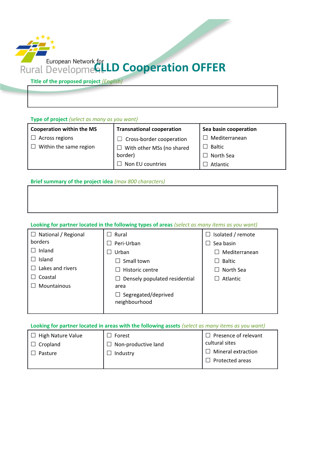 CLLD Cooperation Offer