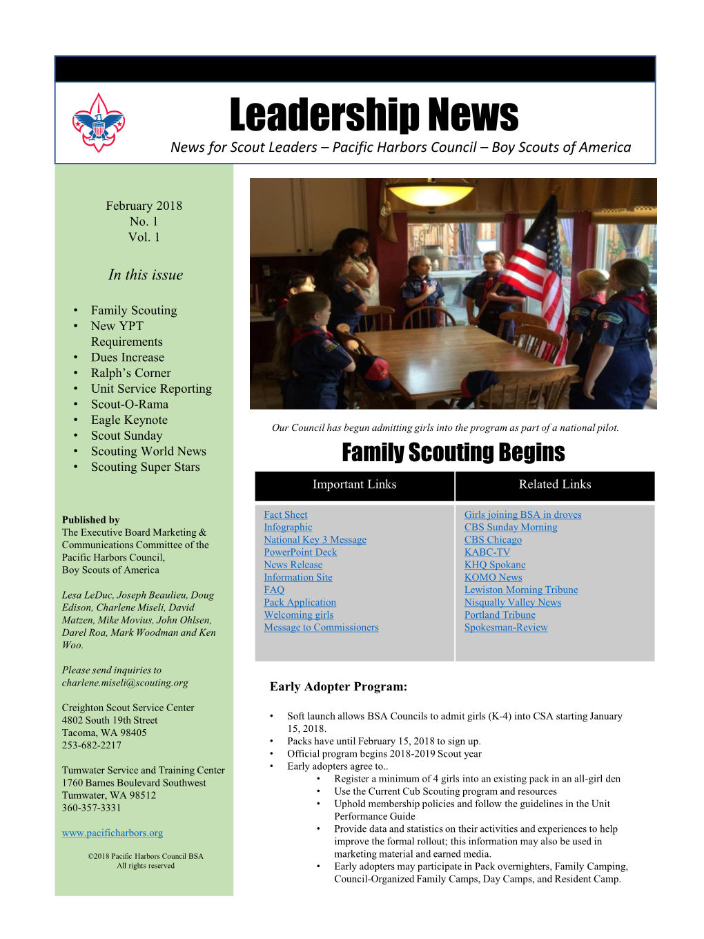 Leadership News News for Scout Leaders – Pacific Harbors Council – Boy Scouts of America