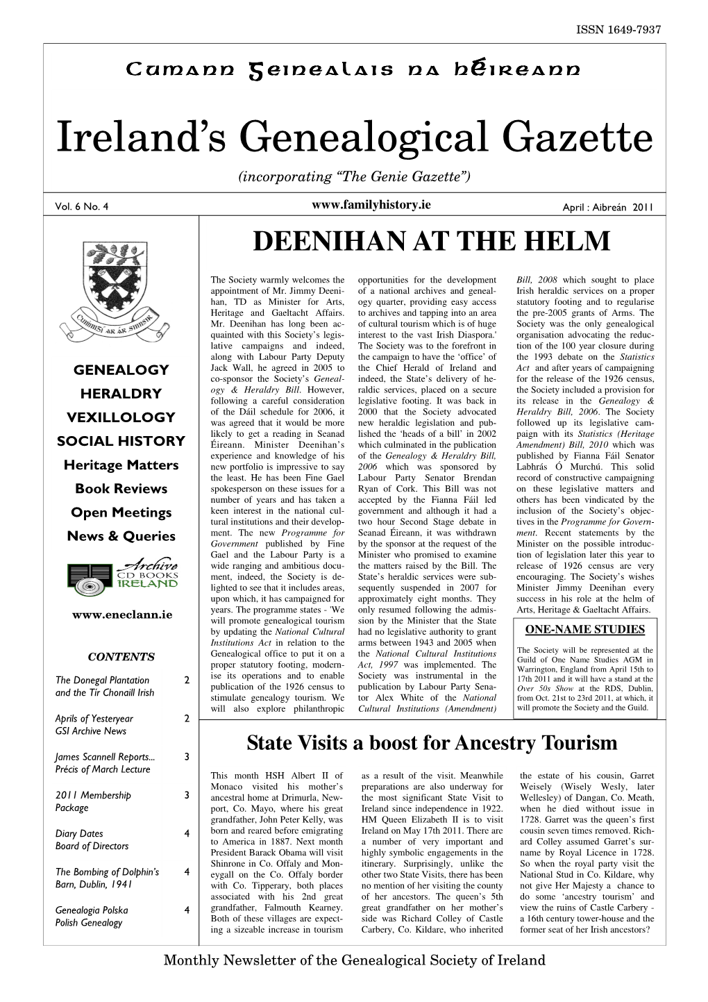 Ireland's Genealogical Gazette (April 2011)