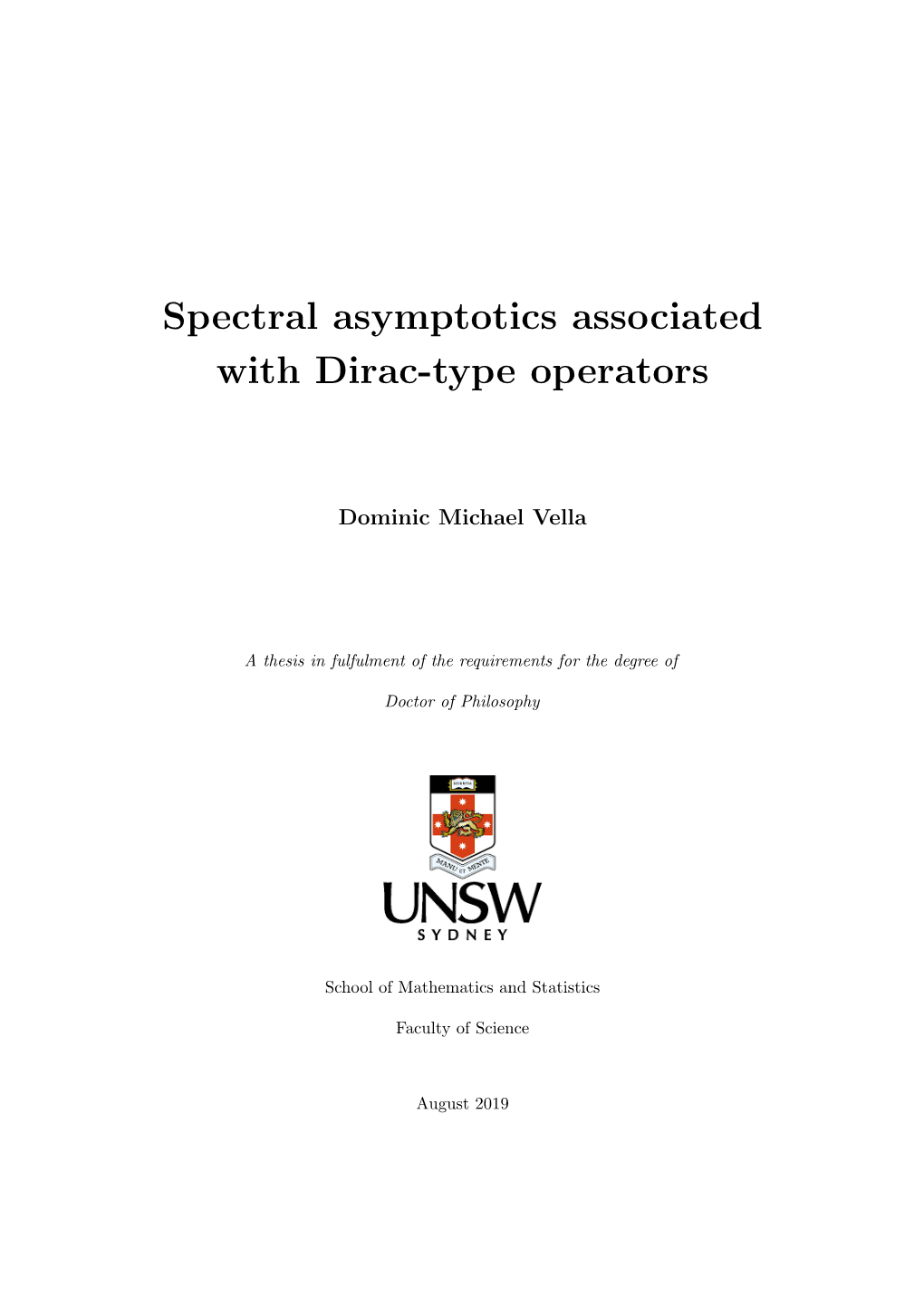Spectral Asymptotics Associated with Dirac-Type Operators