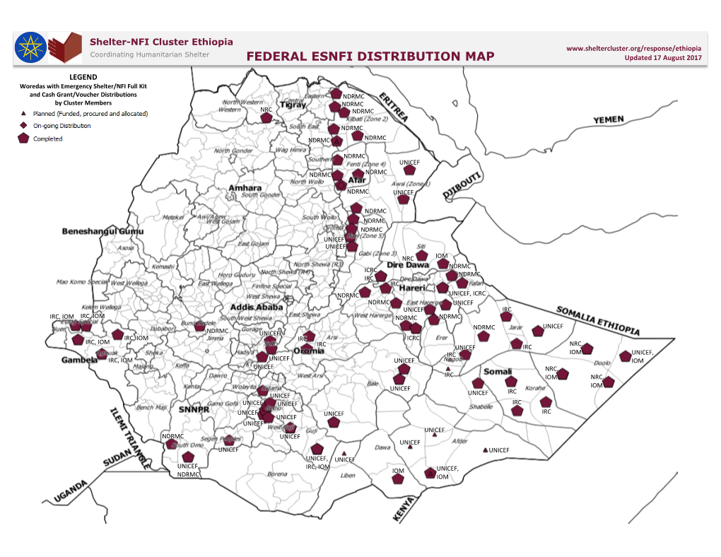 FEDERAL ESNFI DISTRIBUTION MAP Updated 17 August 2017