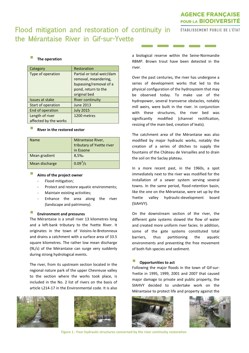 Flood Mitigation and Restoration of Continuity in the Mérantaise River in Gif-Sur-Yvette