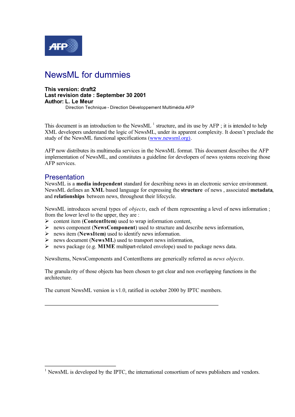 Newsml for Dummies