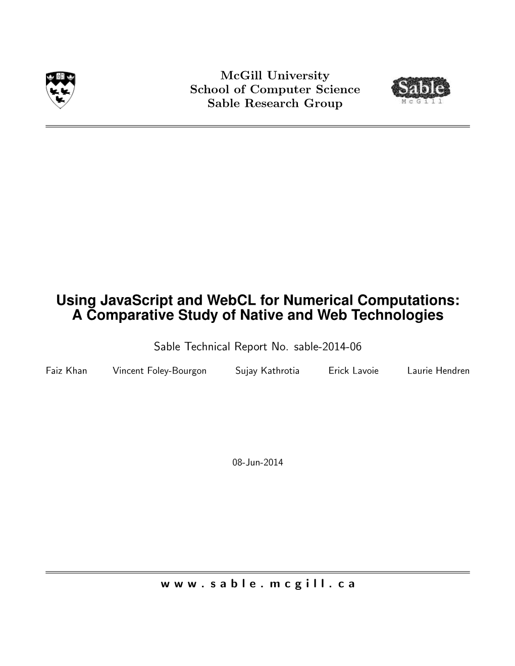 Using Javascript and Webcl for Numerical Computations: a Comparative Study of Native and Web Technologies