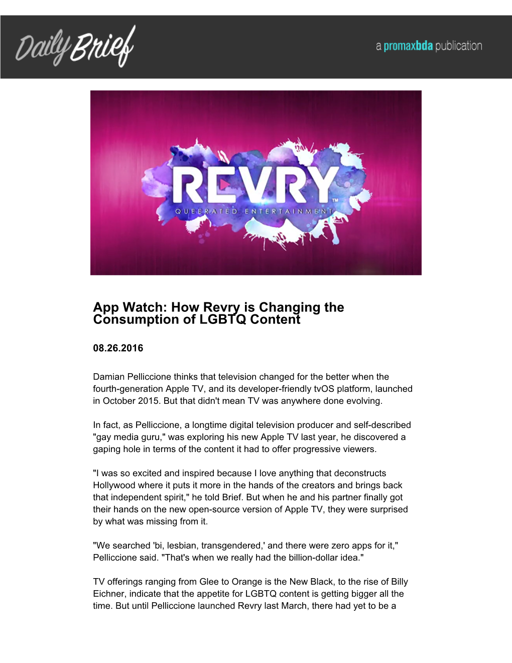 How Revry Is Changing the Consumption of LGBTQ Content