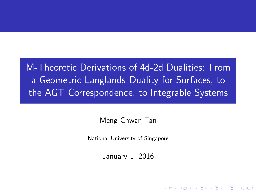 From a Geometric Langlands Duality for Surfaces, to the AGT Correspondence, to Integrable Systems