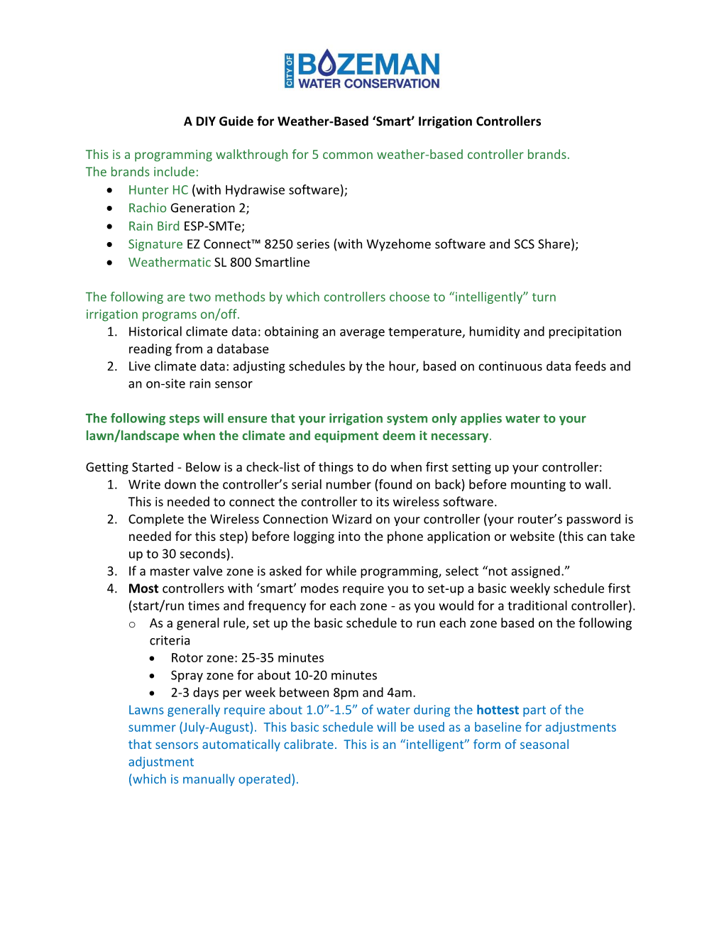 A DIY Guide for Weather-Based 'Smart' Irrigation Controllers