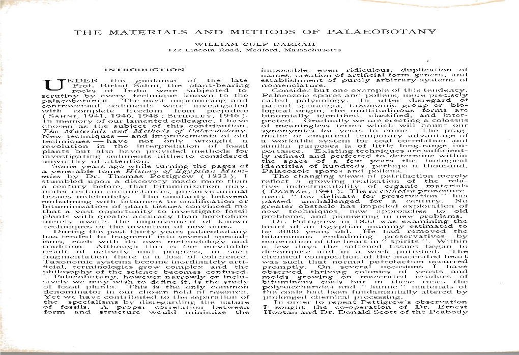 The Materials and Methods of Palaeobotany