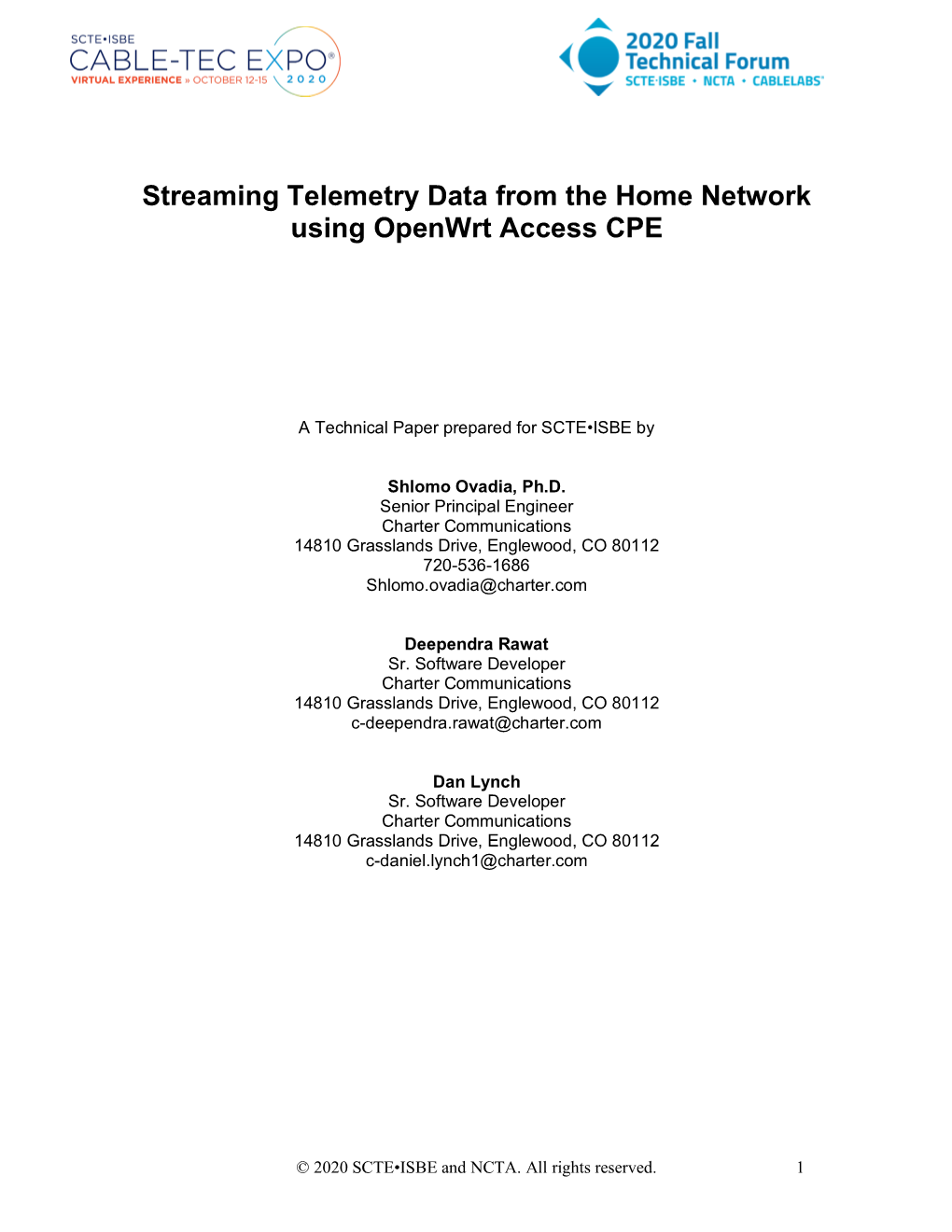 Streaming Telemetry Data from the Home Network Using Openwrt Access CPE