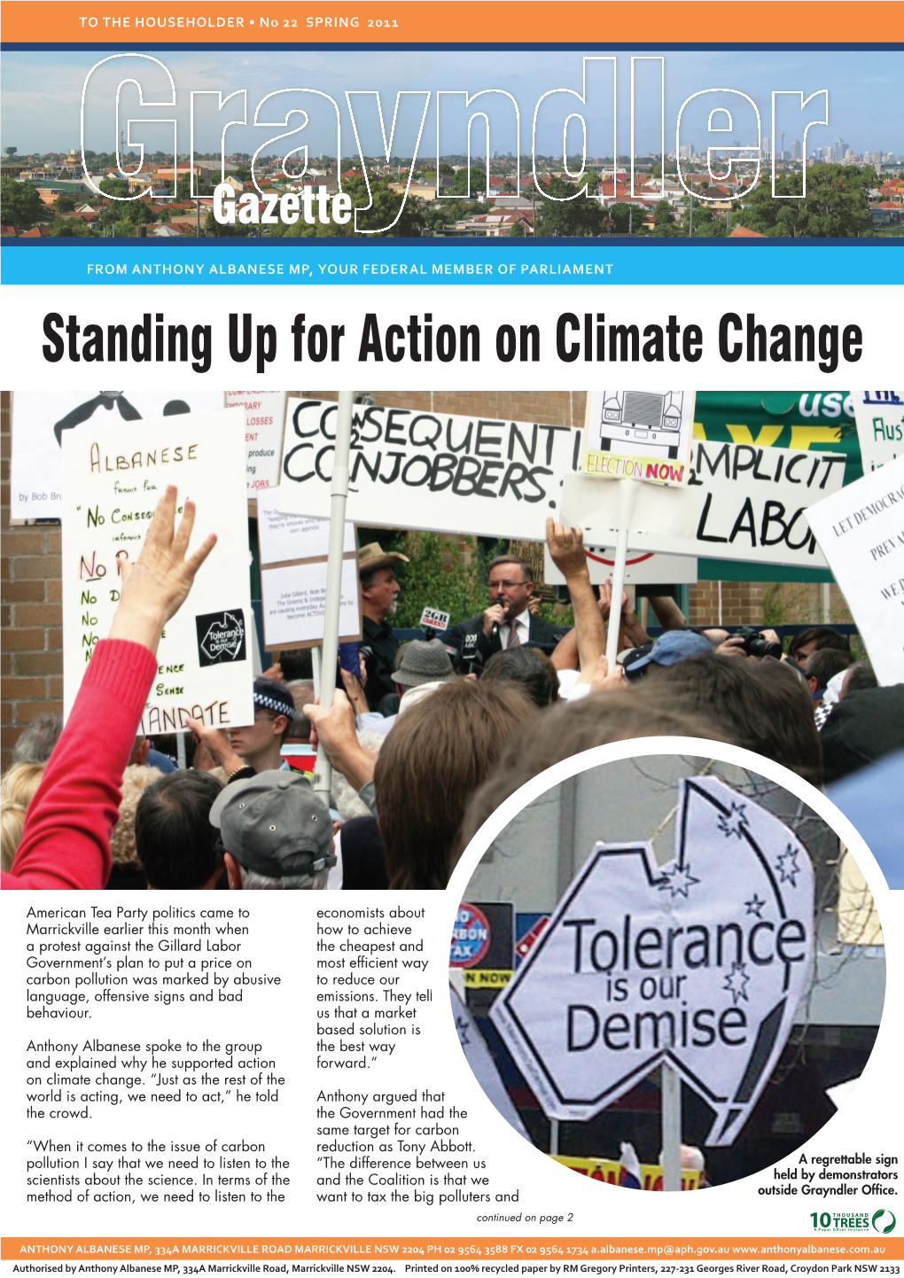 Standing up for Action on Climate Change
