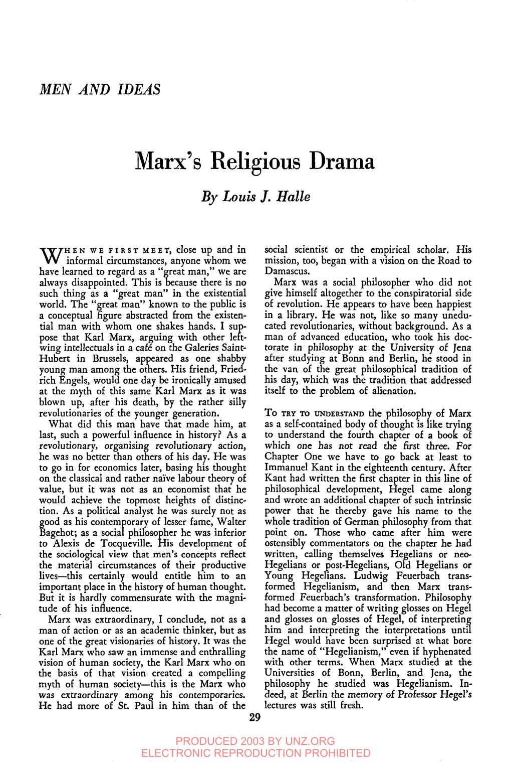 Marx's Religious Drama