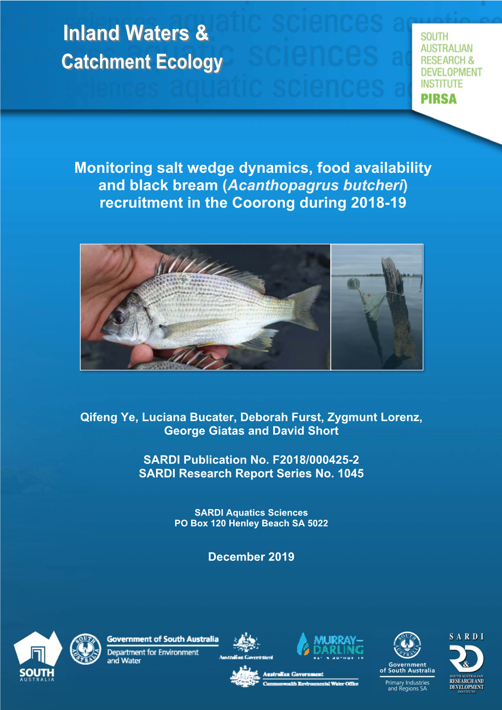 Monitoring Salt Wedge Dynamics, Food Availability and Black Bream (Acanthopagrus Butcheri) Recruitment in the Coorong During 2018-19