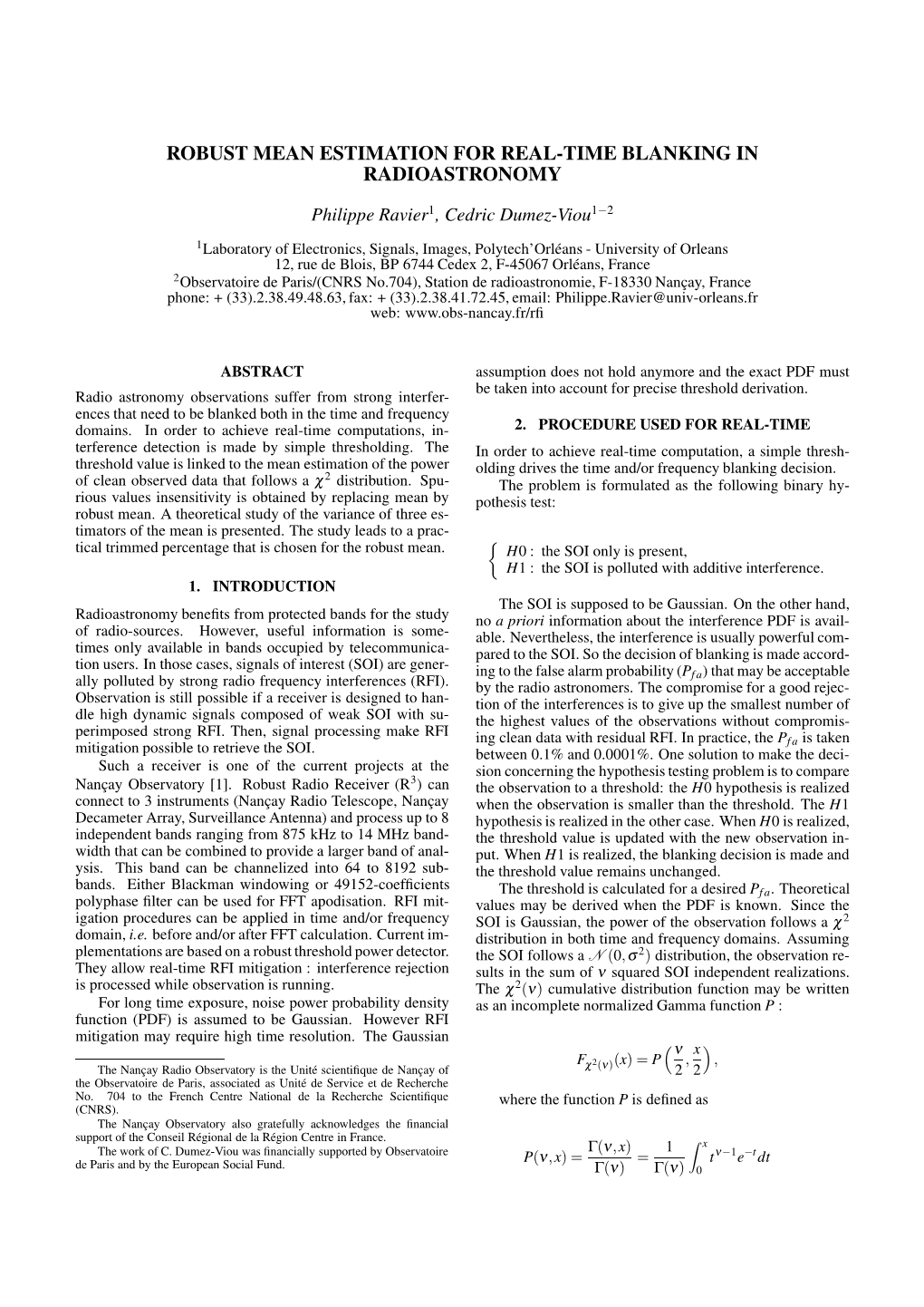 Robust Mean Estimation for Real-Time Blanking in Radioastronomy