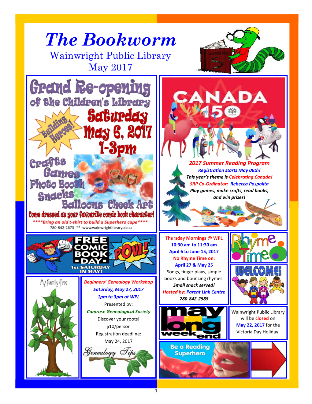 The Bookworm Wainwright Public Library May 2017