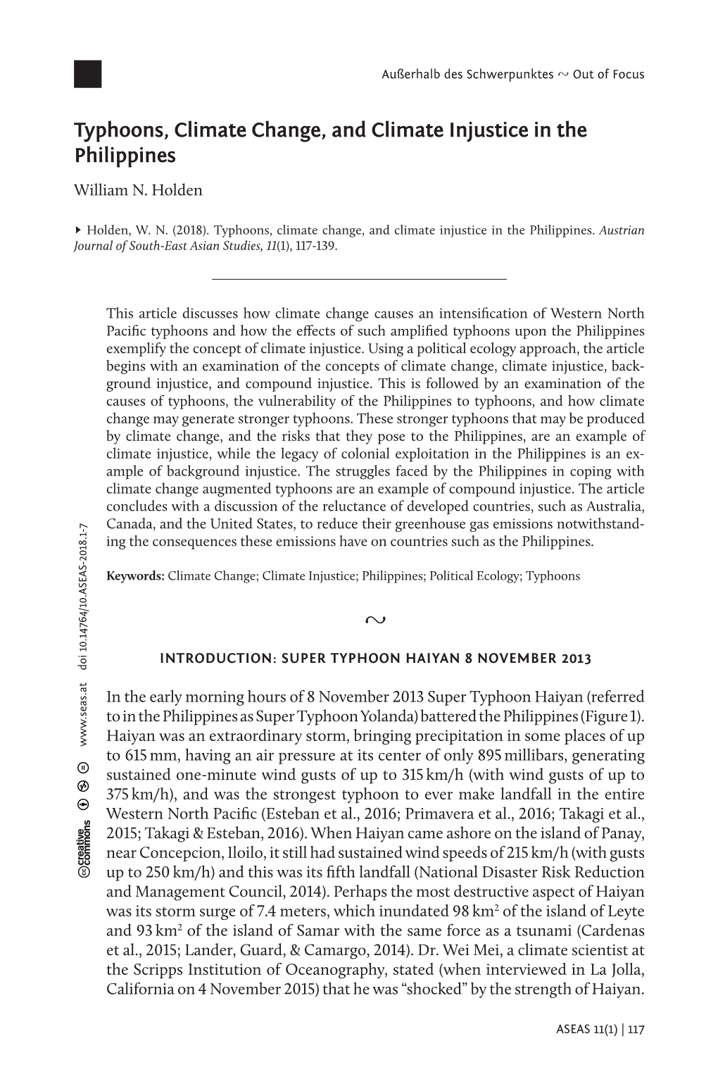 Typhoons, Climate Change, and Climate Injustice in the Philippines William N
