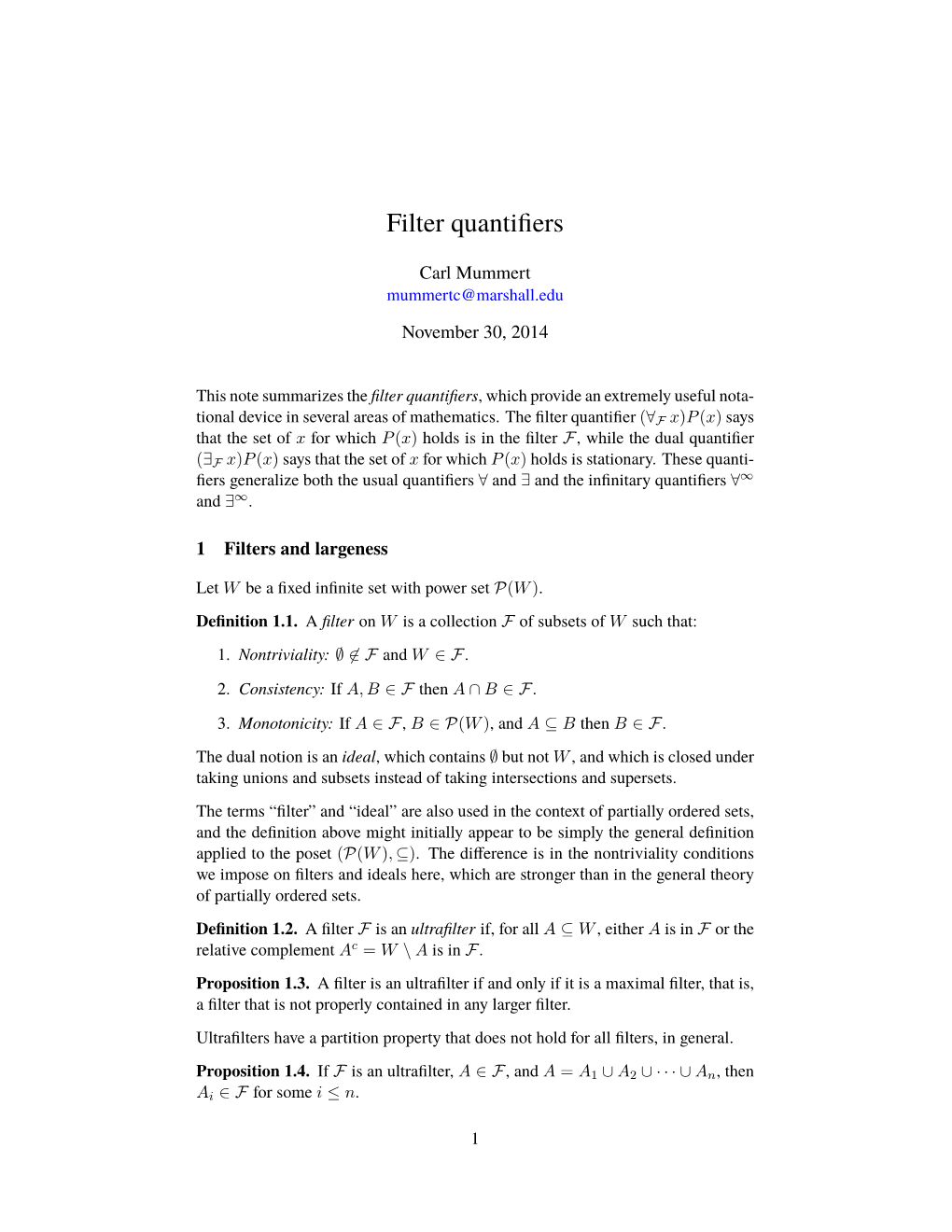 Filter Quantifiers