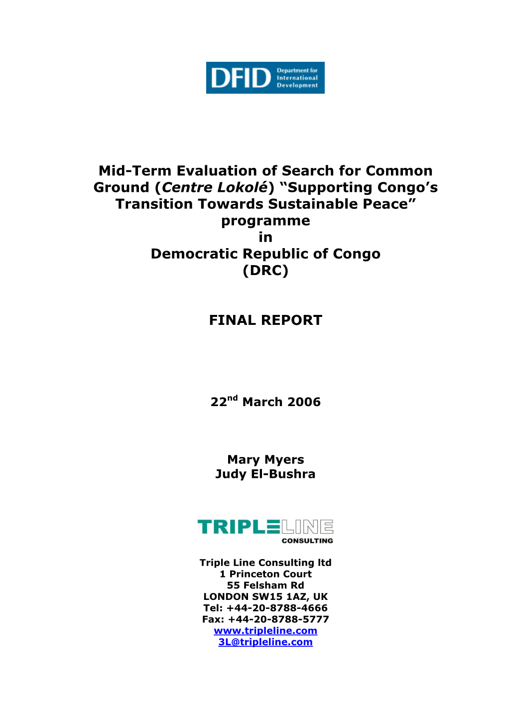 Mid-Term Evaluation of Search for Common Ground (Centre Lokol