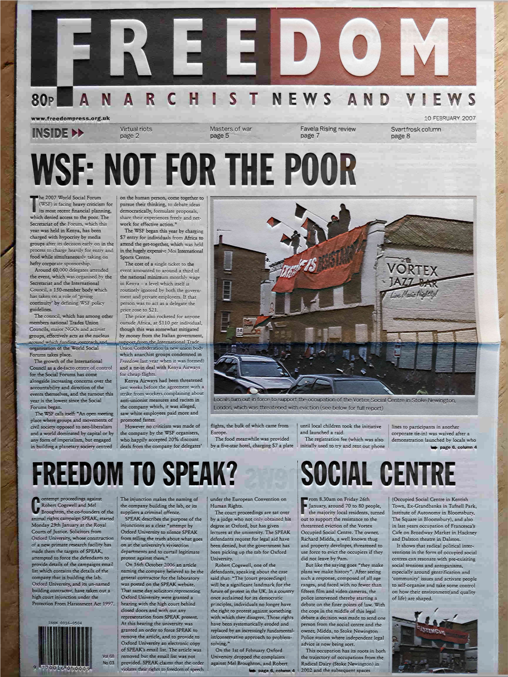 Freedom to Speak? Social Centre