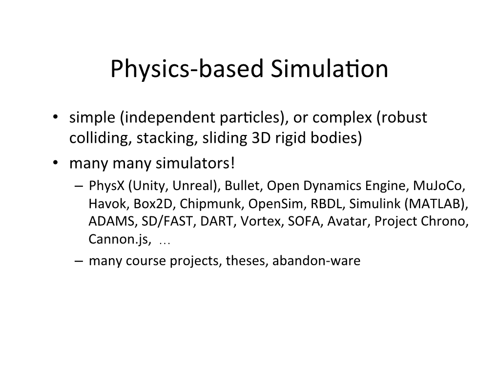 Physics-Based Simulabon