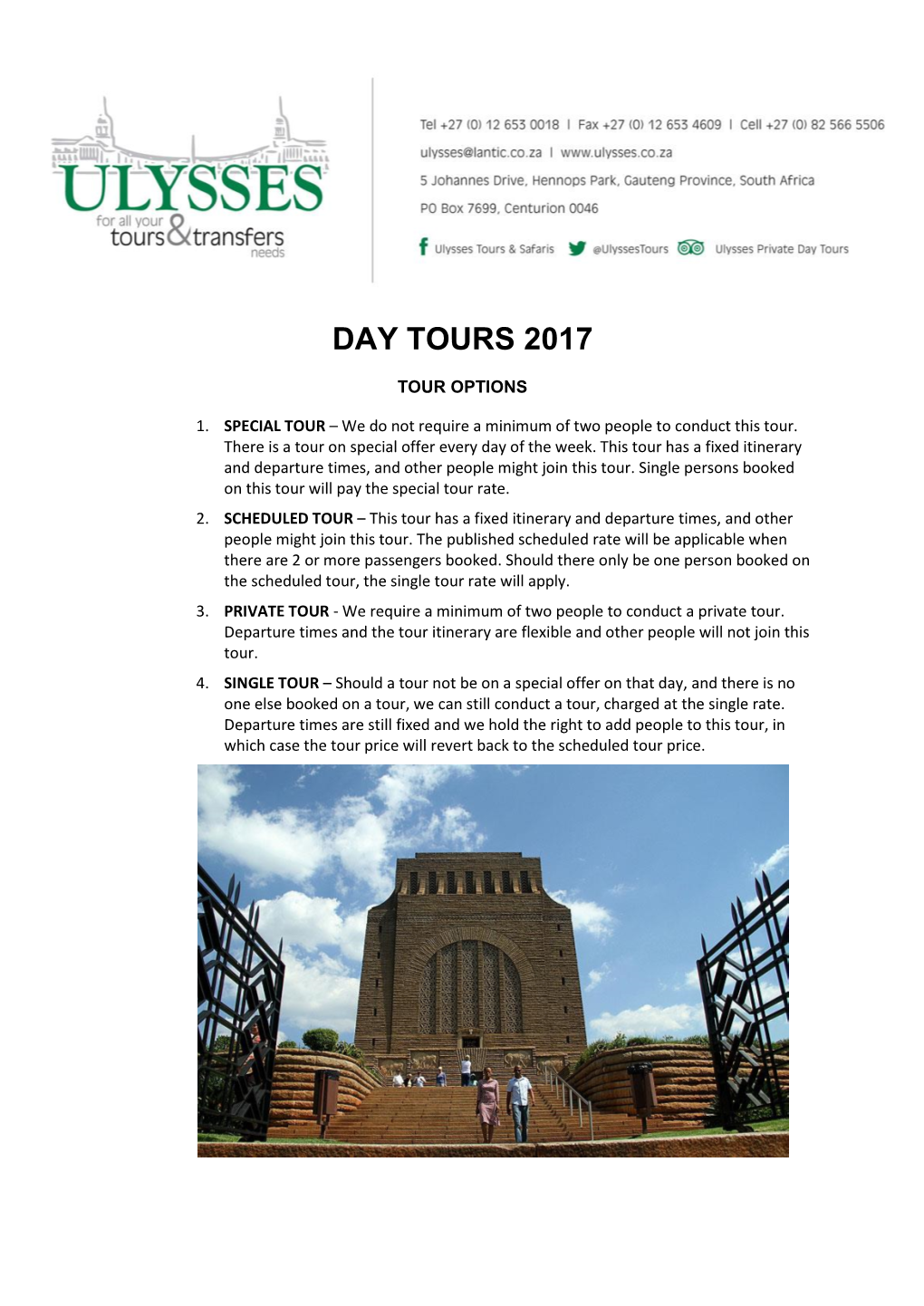 Download ULYSSES DAY TOURS 2017