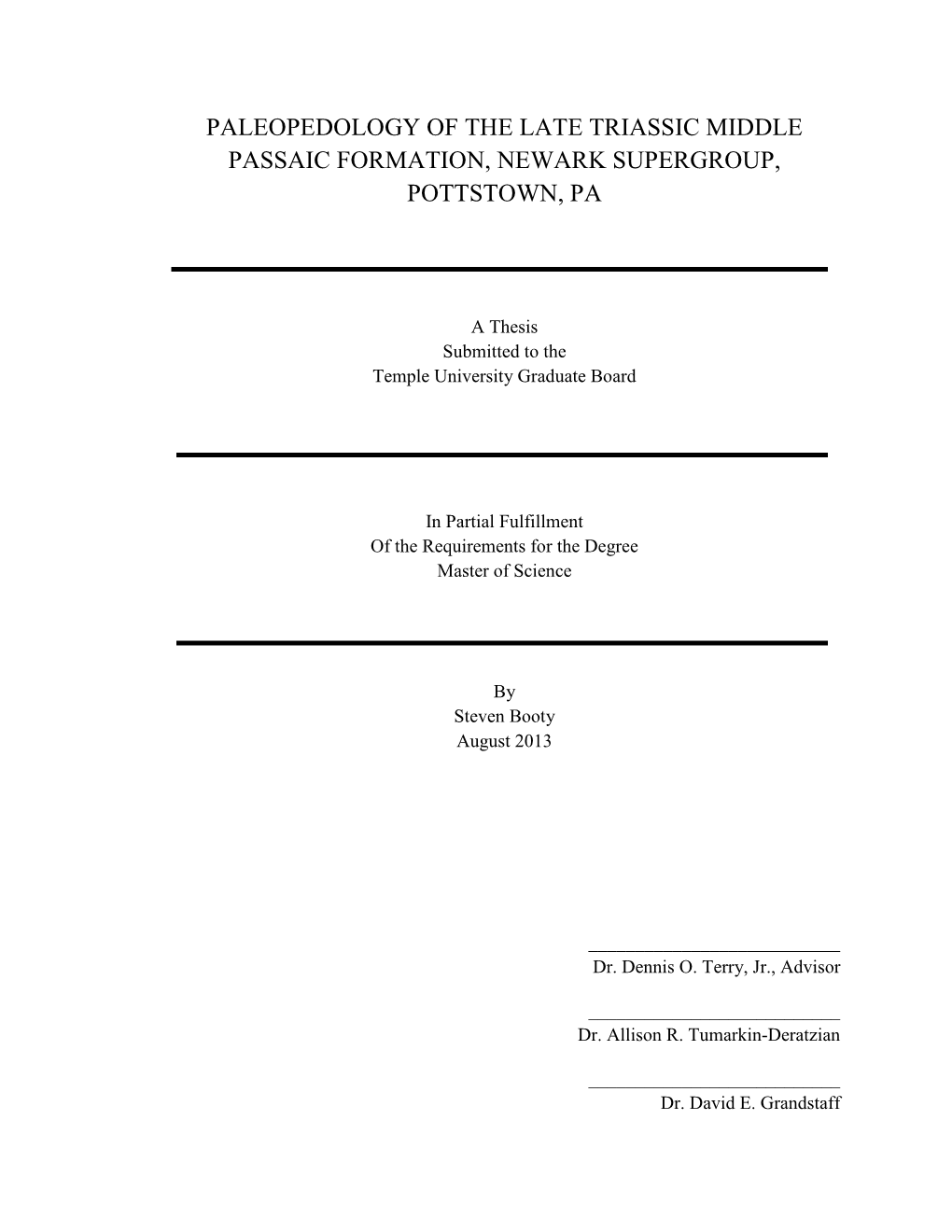 Paleopedology of the Late Triassic Middle Passaic Formation, Newark Supergroup, Pottstown, Pa