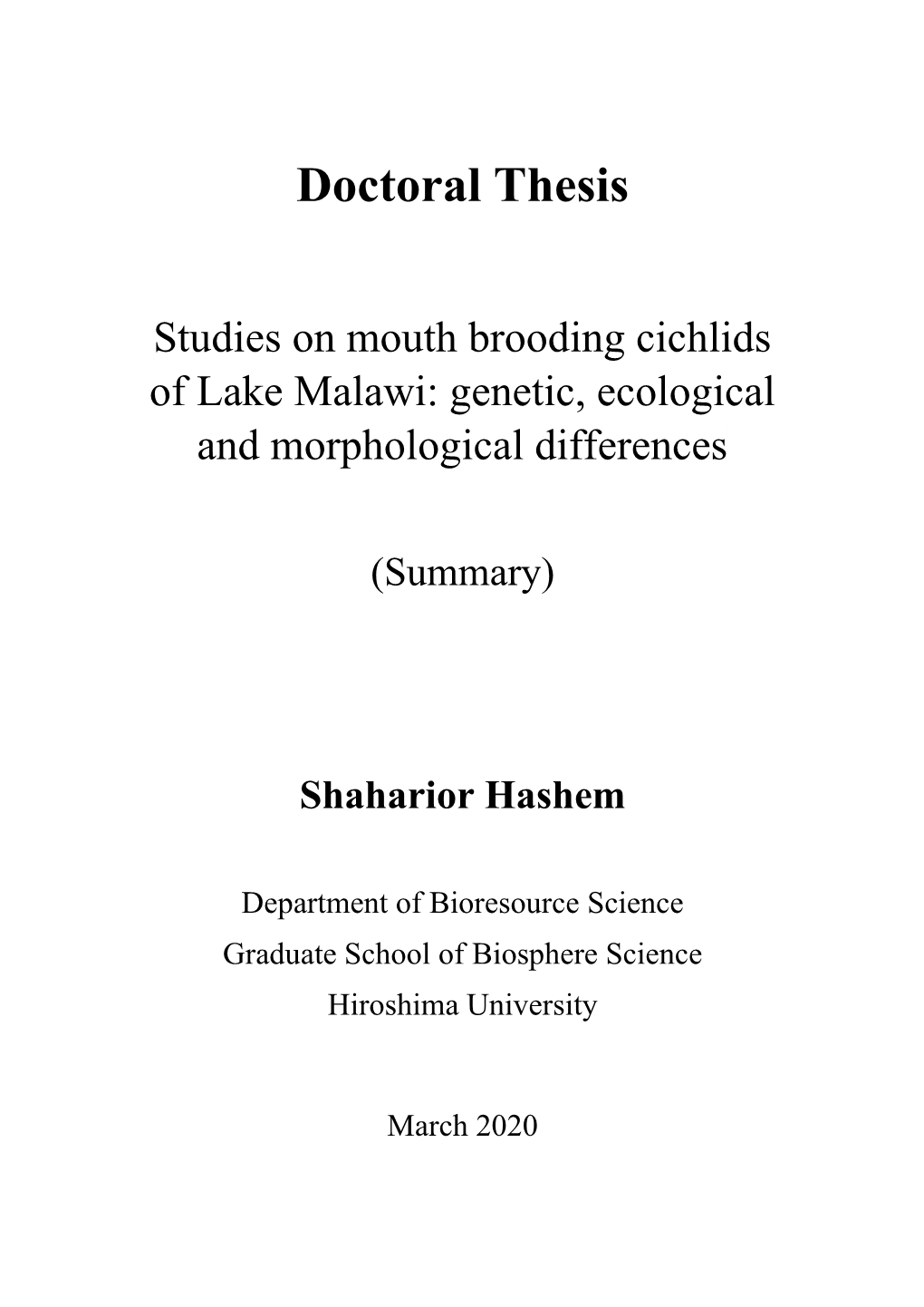 Doctoral Thesis