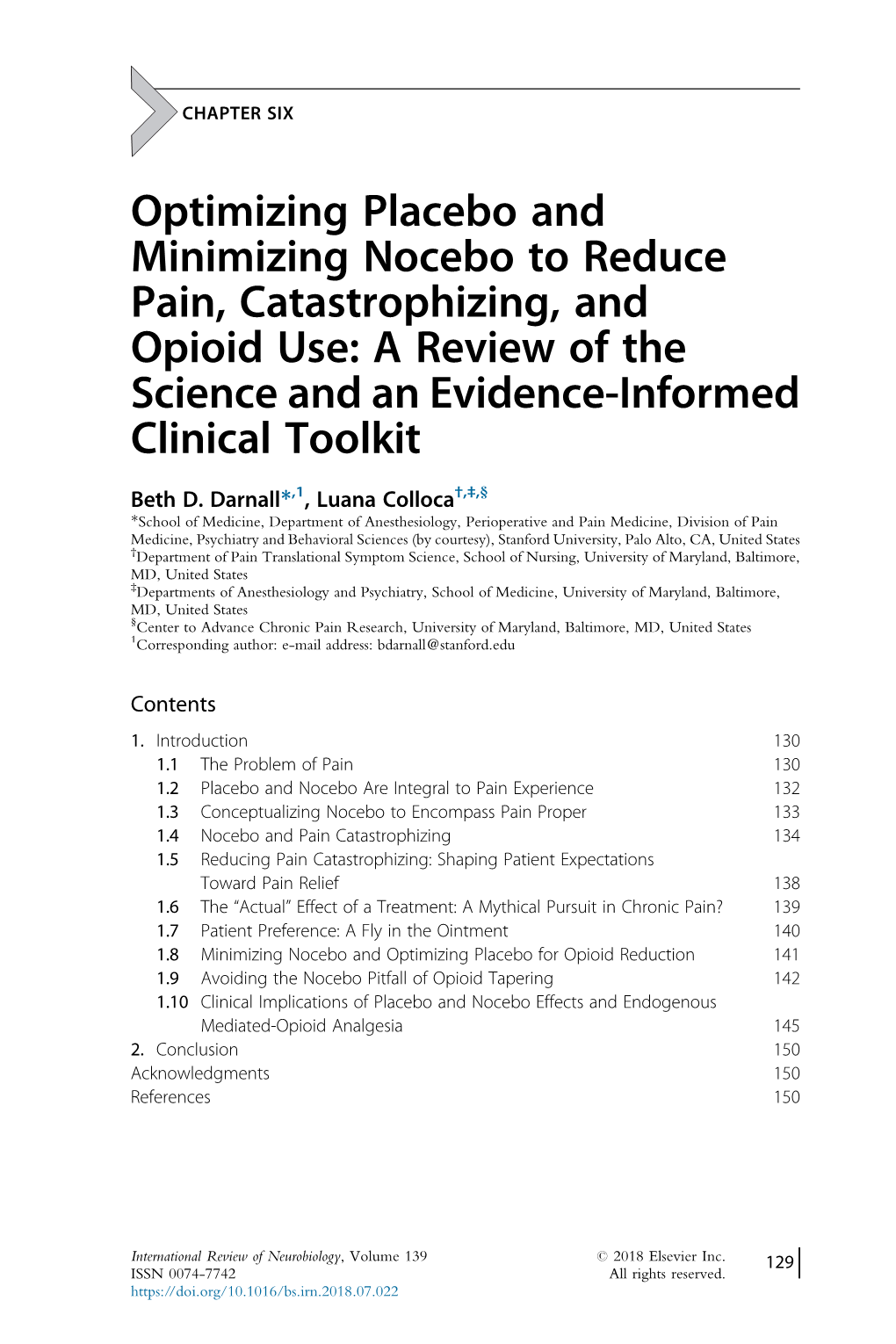 Optimizing Placebo and Minimizing Nocebo to Reduce Pain, Catastrophizing, and Opioid Use: a Review of the Science and an Evidence-Informed Clinical Toolkit