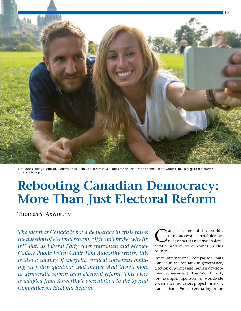 Rebooting Canadian Democracy: More Than Just Electoral Reform Thomas S