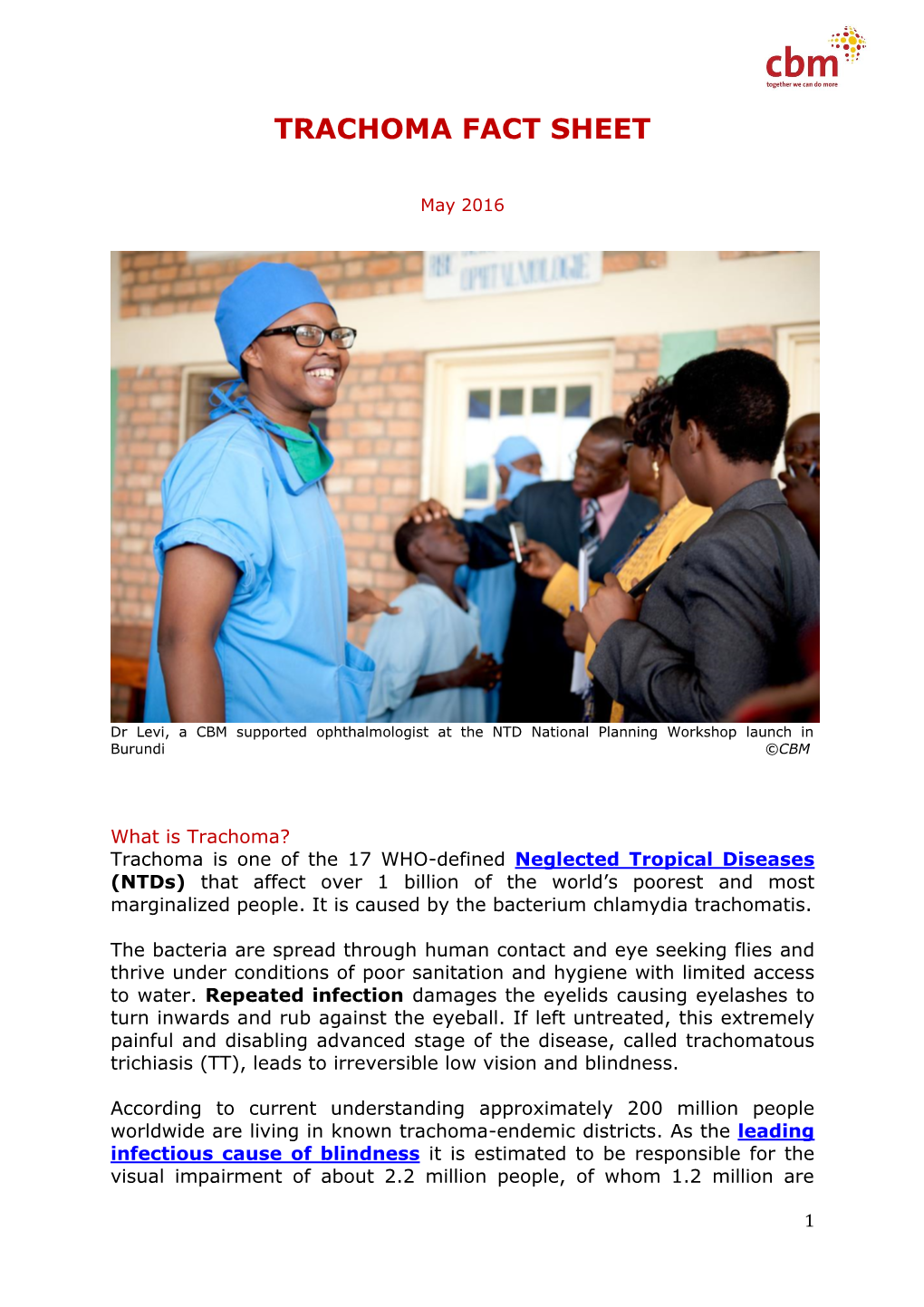 Trachoma Fact Sheet 2016