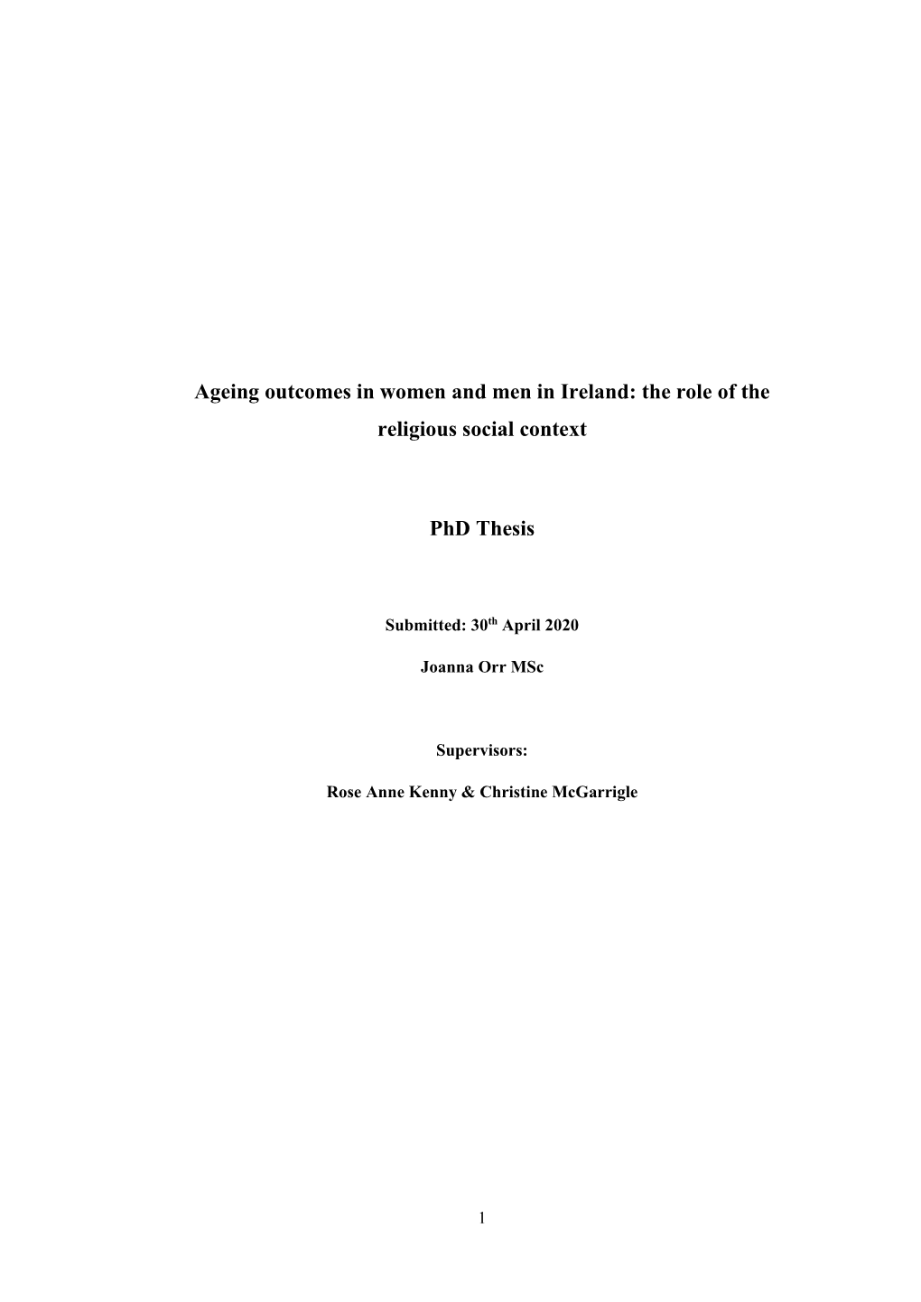 The Role of the Religious Social Context Phd Thesis