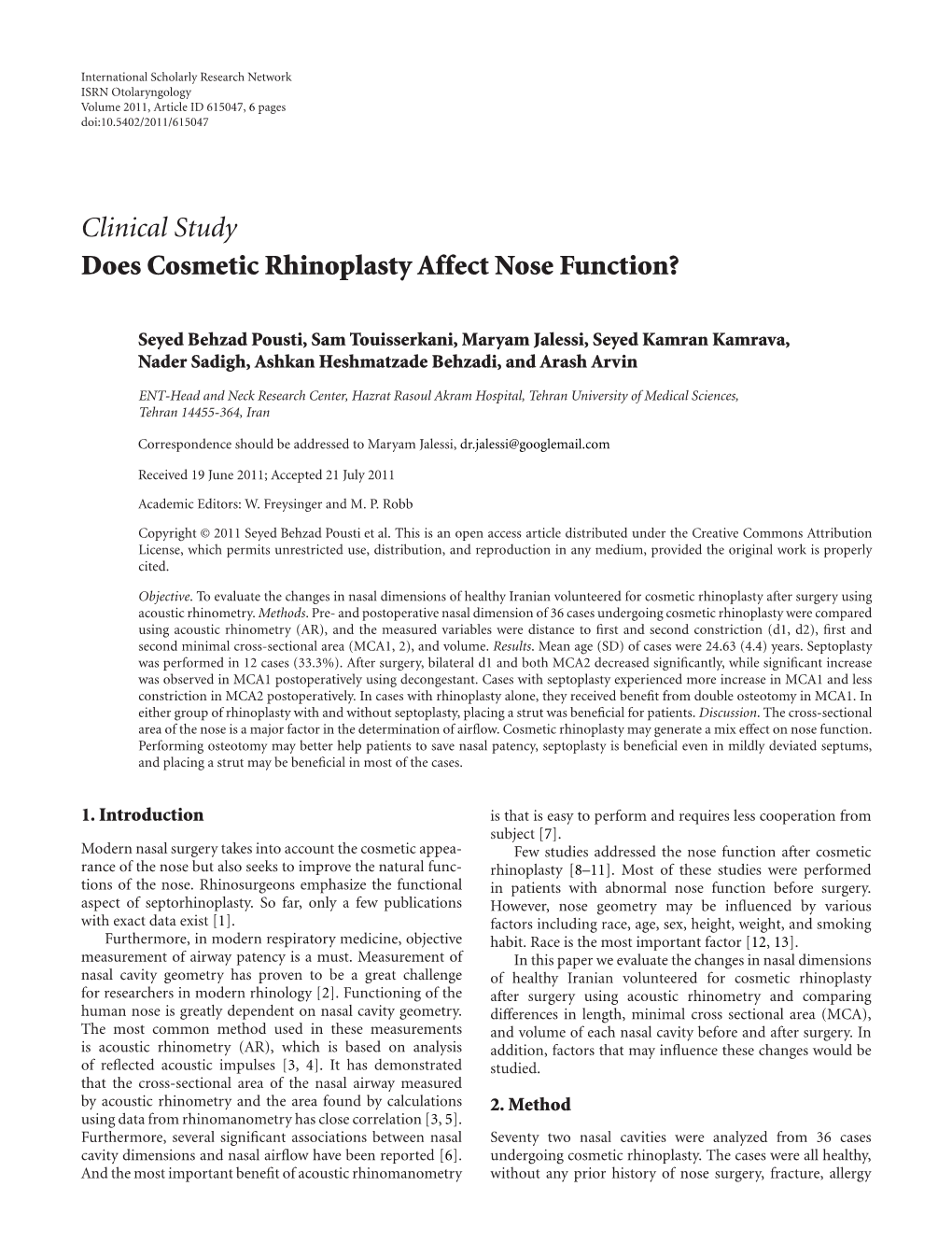 Does Cosmetic Rhinoplasty Affect Nose Function?