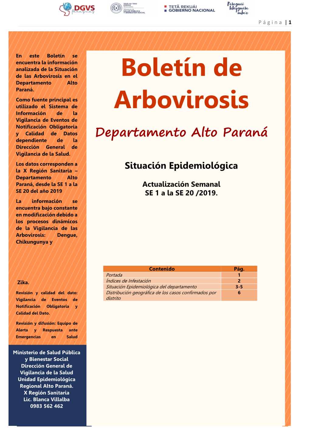 Boletín De Arbovirosis Departamento Alto Paraná Situación Epidemiológica