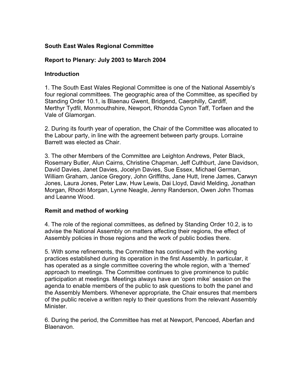 South East Wales Regional (P.1)