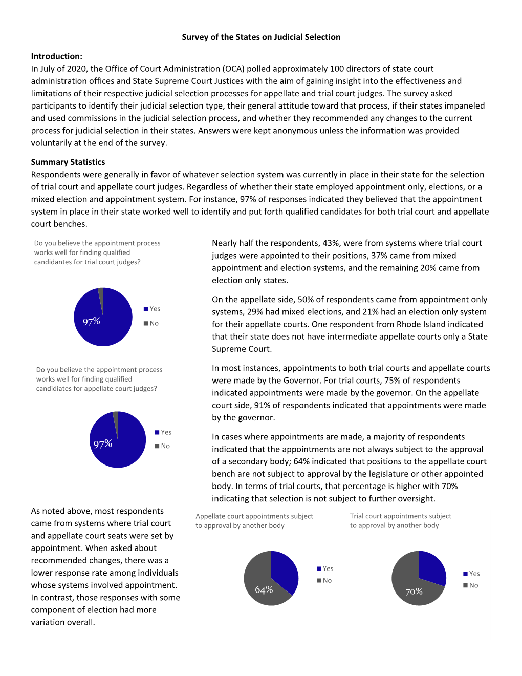 Judicial Selection Survey Report