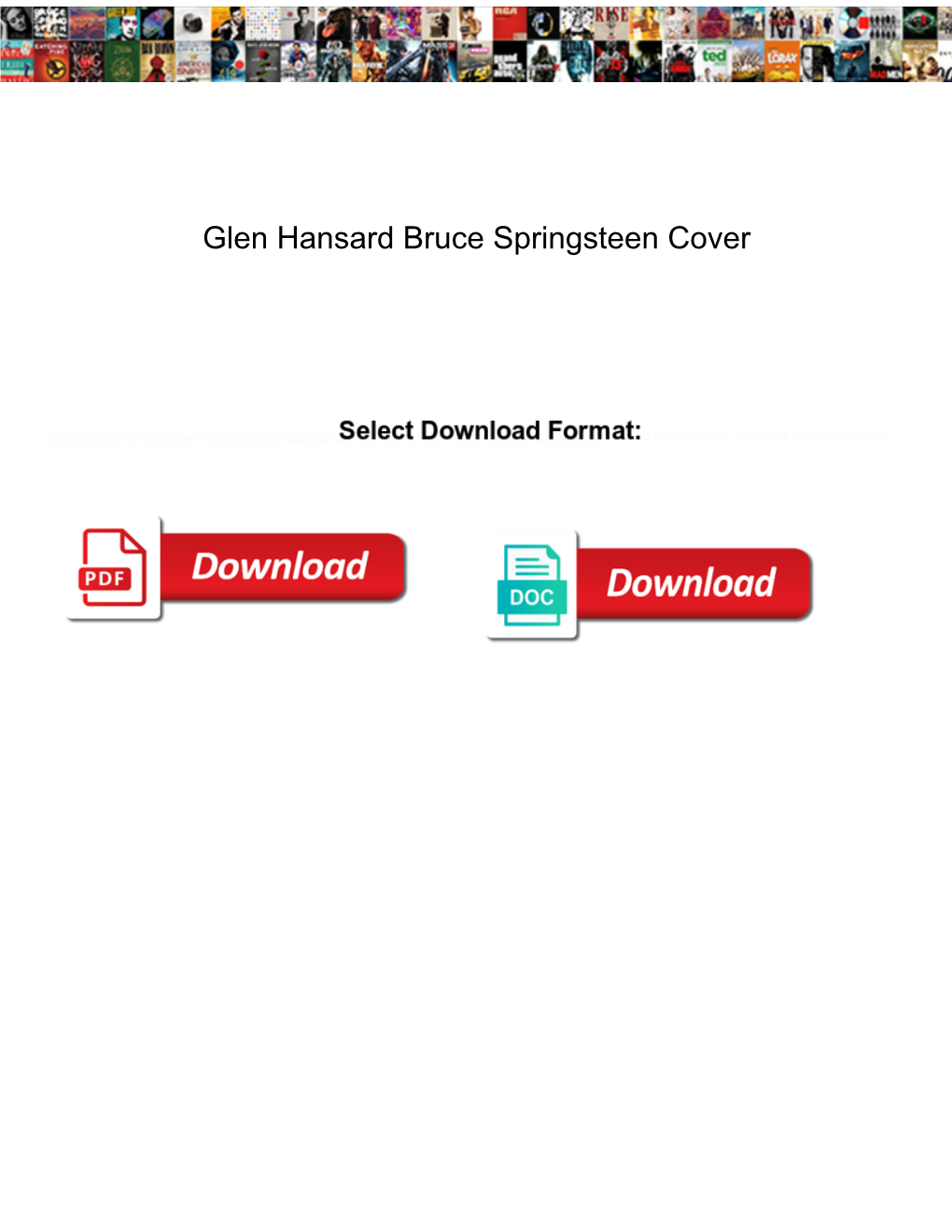 Glen Hansard Bruce Springsteen Cover