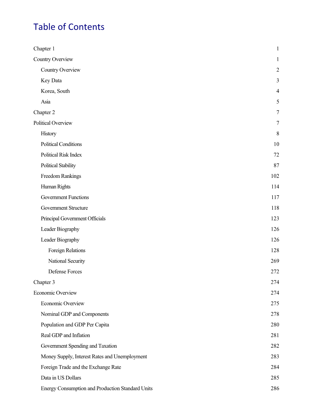 Table of Contents