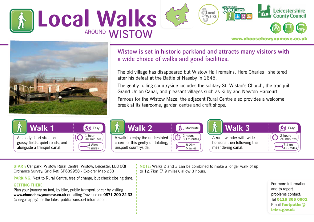 Local Walks AROUND WISTOW